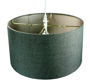 18"W 2 Light Swag Plug-In Pendant Granite Gray with Diffuser White Cord