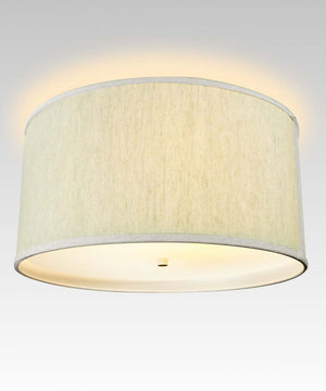 18"W Moderne Flush Mount Conversion Kit Textured Oatmeal Shallow Drum Lampshade