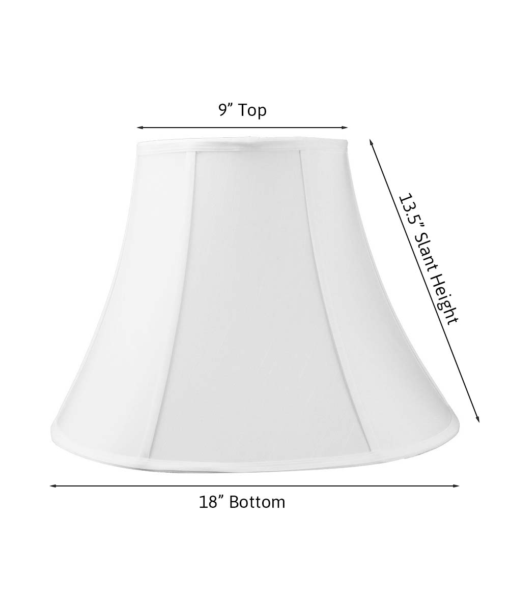 18"W x 14"H White Bell Shantung Lampshade