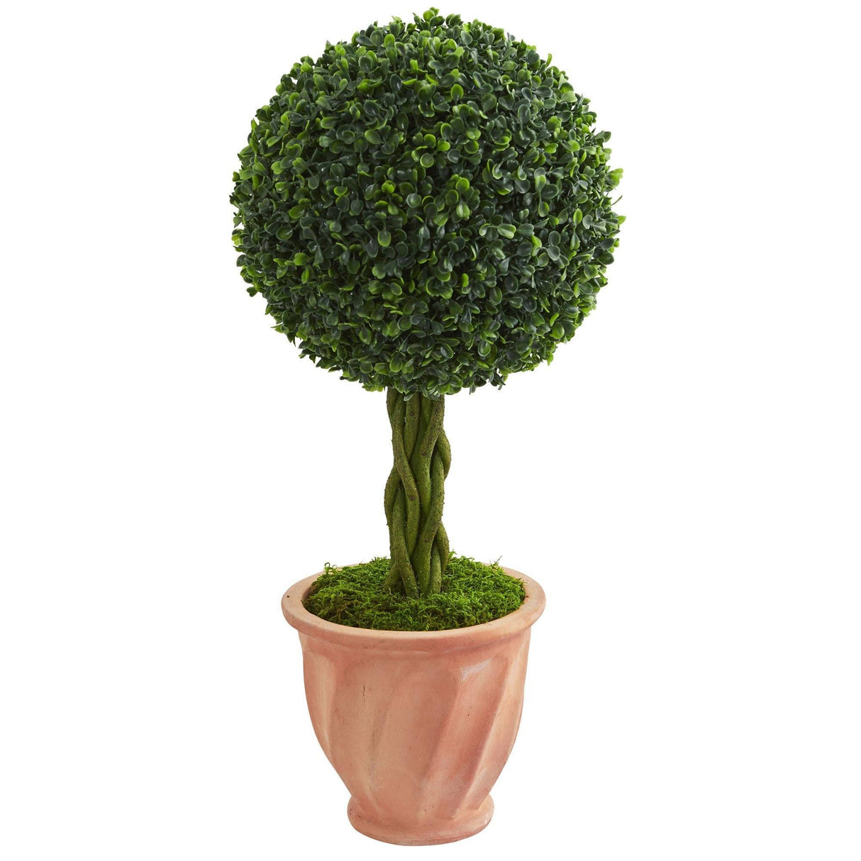 2’ Boxwood Ball Topiary Artificial Tree in Terracotta Planter (Indoor/Outdoor)