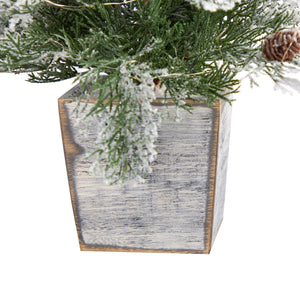 2’ Frosted Pre-Lit Artificial Christmas Tree with Pinecones in Decorative Planter