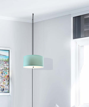 2 Light Swag Plug-In Pendant 14"w Island Paradise Blue with Diffuser, Black Cord