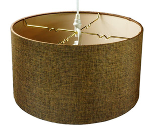 2 Light Swag Plug-In Pendant 18"w Chocolate Burlap with Diffuser, White Cord