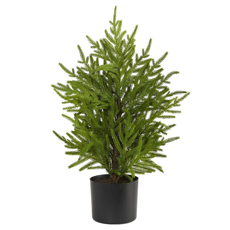 2’ Norfolk Island Pine “Natural Look” Artificial Christmas Tree in Decorative Planter