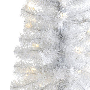 2’ White Artificial Christmas Tree with 35 LED Lights and 72 Bendable Branches