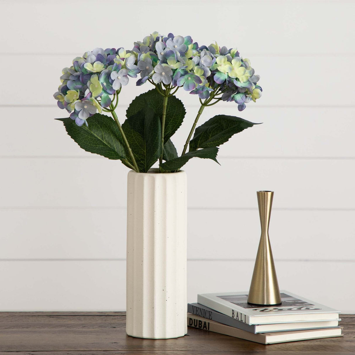 20" Artificial Hydrangea Flower Stems- Set of 3