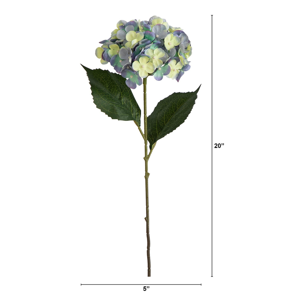 20" Artificial Hydrangea Flower Stems- Set of 3