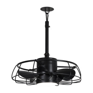 20 Inch Vistula Outdoor DC Motor Black Industrial Hanging Buckle Downrod Ceiling Fan with Light