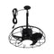20 Inch Vistula Outdoor DC Motor Black Industrial Hanging Buckle Downrod Ceiling Fan with Light