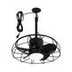 20 Inch Vistula Outdoor DC Motor Black Industrial Hanging Buckle Downrod Ceiling Fan with Light