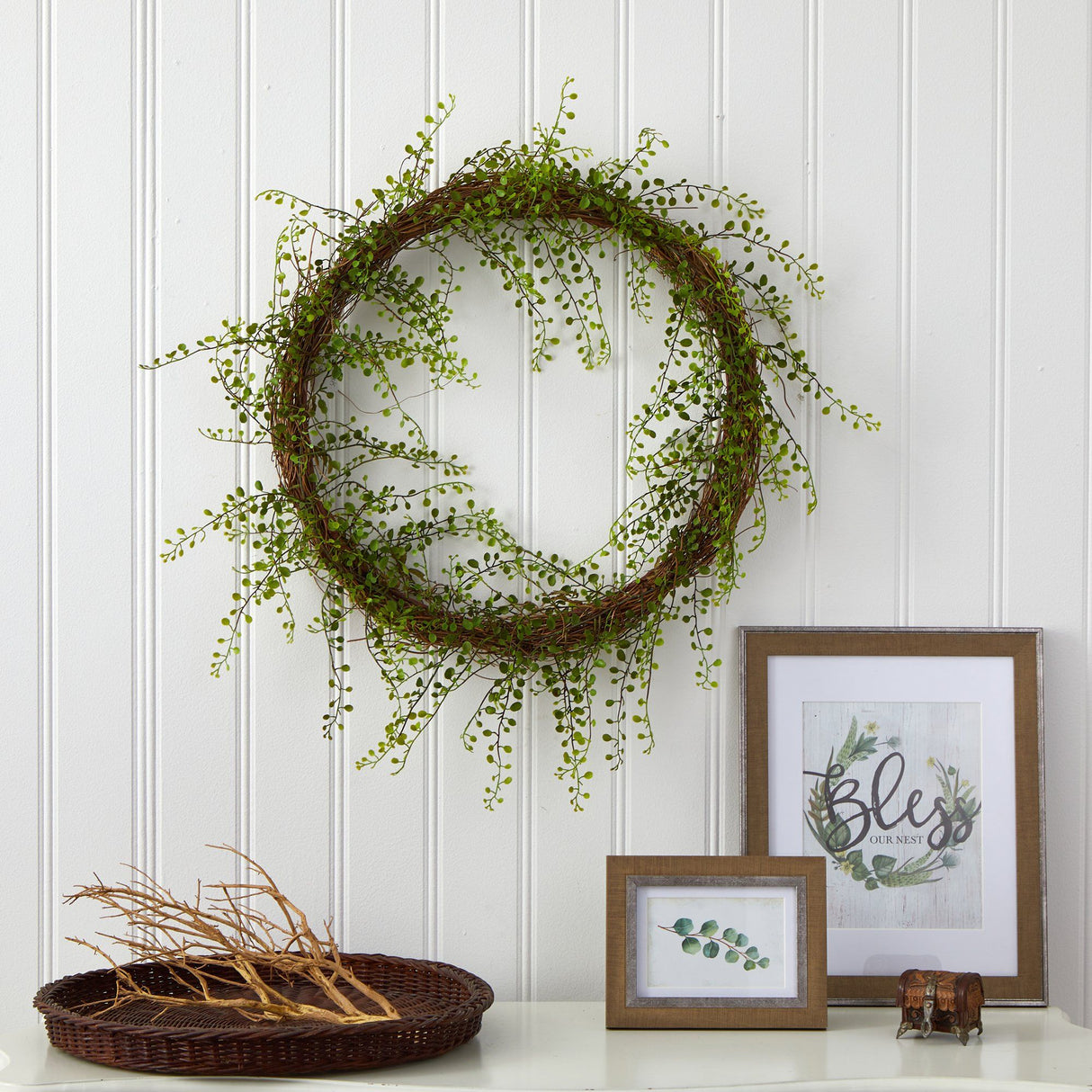 20” Night Willow Artificial Vine Wreath