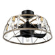 23" Modern Satin Nickel DC Motor Downrod Mount Reversible Fandelier Ceiling Fan with Lighting and Remote Control