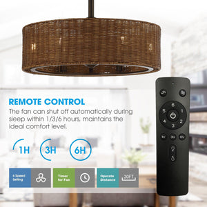 24" Farmhouse DC Motor Ceiling Fan with Lighting and Remote Control