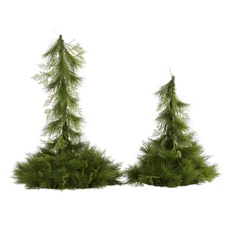 24” and 36” Table Top/Hanging Artificial Christmas Decor (Set of 2)