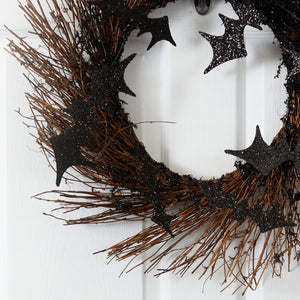 26" Halloween Bats Twig Wreath"