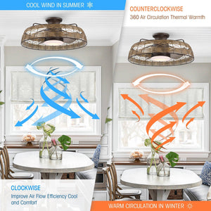 27" Farmhouse Reversible Flush Mount Ceiling Fan
