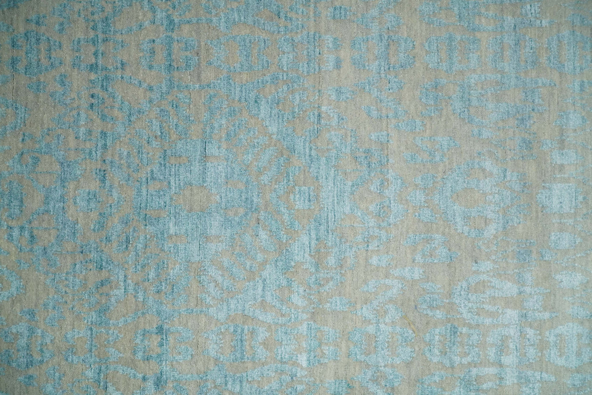 2.6x8 Fine Hand Knotted Camel and Blue Traditional Vintage Persian Style Antique Wool and Silk Rug | AGR26