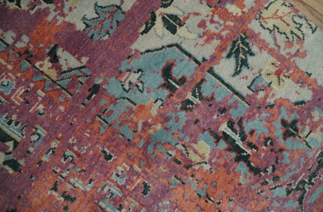 2x4 Hand Knotted Modern Abstract Peach and Ivory Wool Rug| N8424