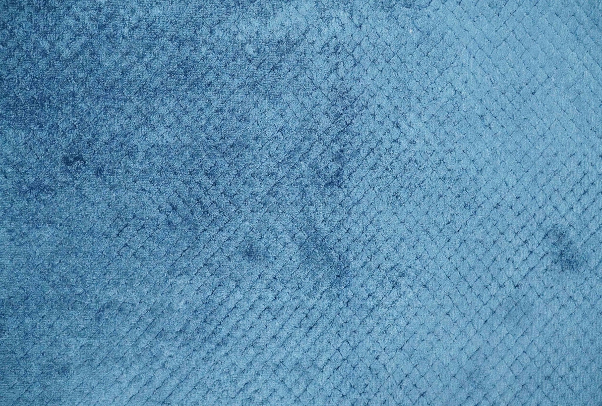 2x4 Modern Geometrical Cross Square Hand Made Blue Art silk Area Rug | N4724