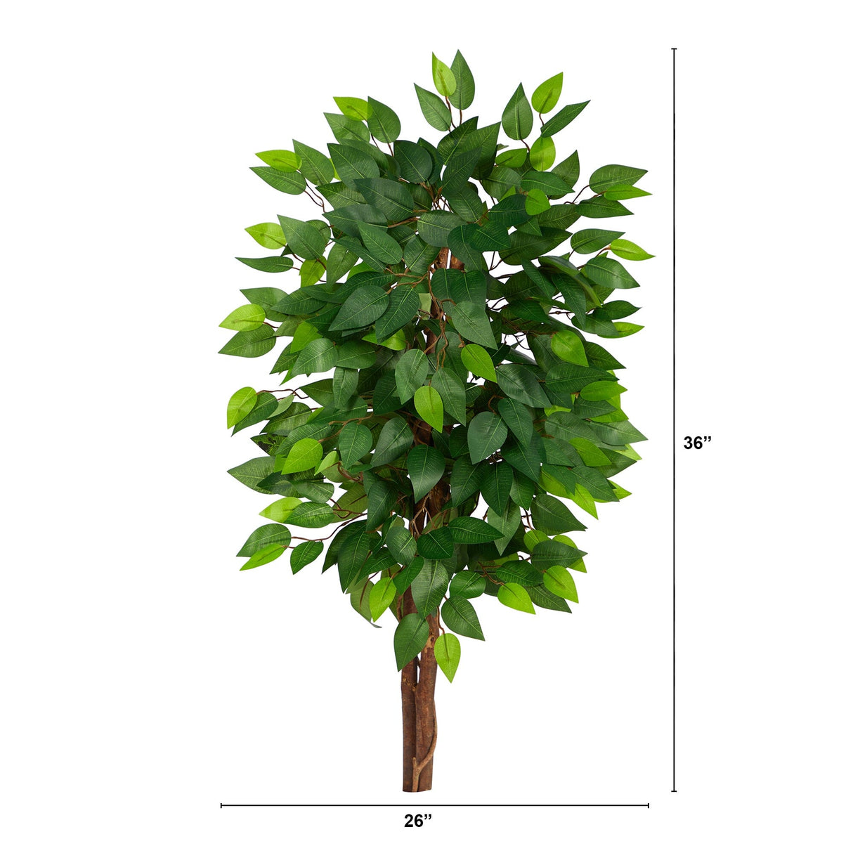 3’ Artificial Double Trunk Ficus Tree (No Pot)