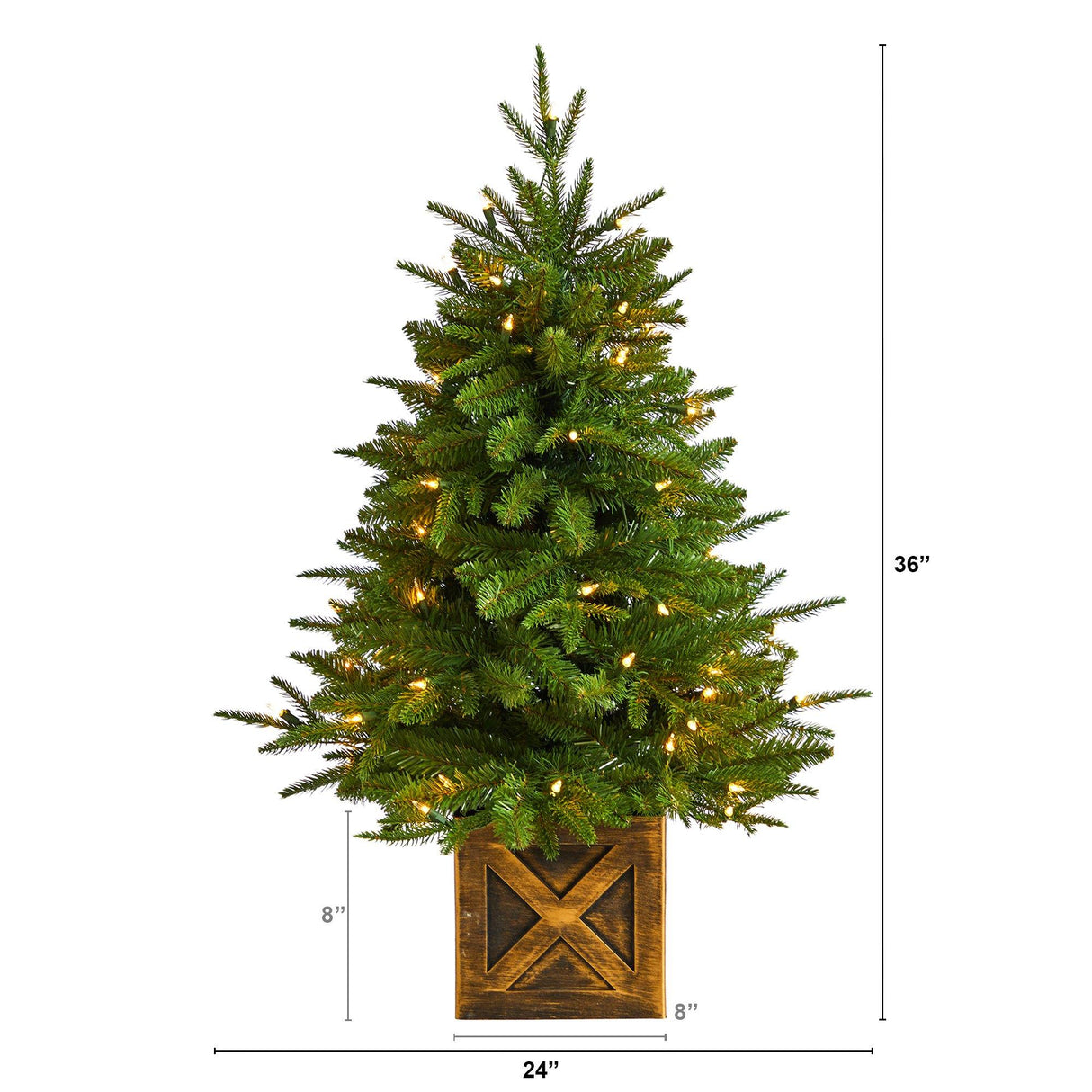 3’ Finland Fir Artificial Christmas Tree in Decorative Planter