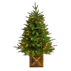 3’ Finland Fir Artificial Christmas Tree in Decorative Planter