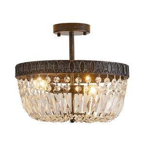 3-Light Crystal Drum Chandelier Lighting