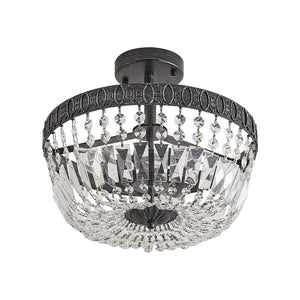 3-Light Crystal Drum Chandelier Lighting