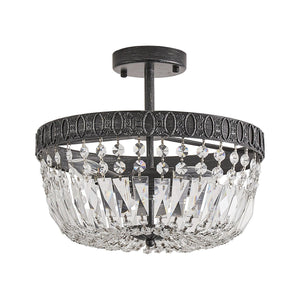 3-Light Crystal Drum Chandelier Lighting