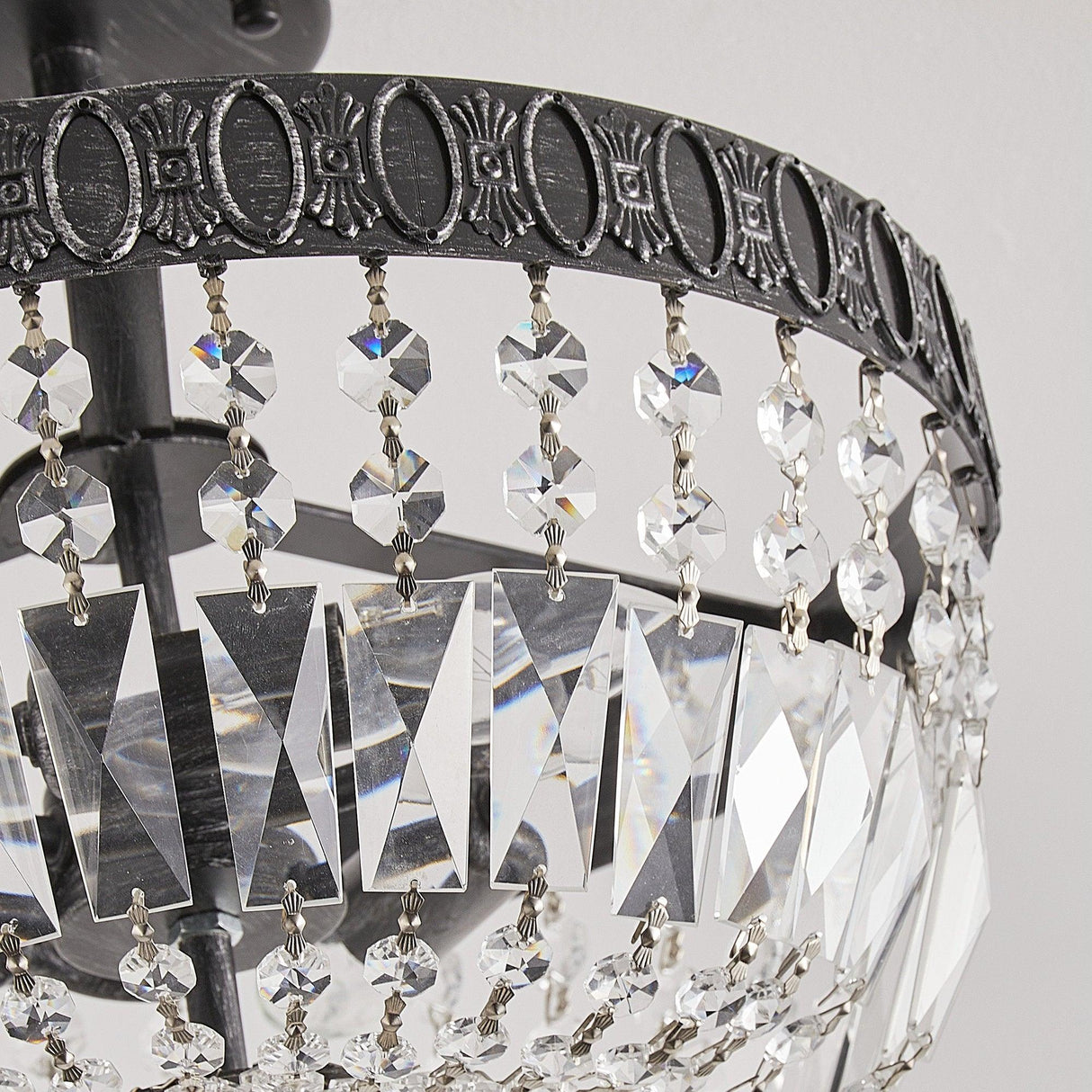 3-Light Crystal Drum Chandelier Lighting