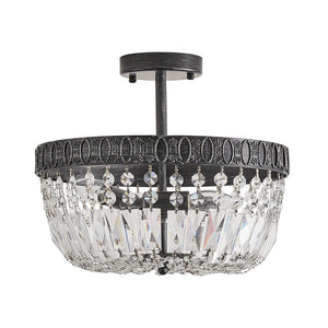 3-Light Crystal Drum Chandelier Lighting