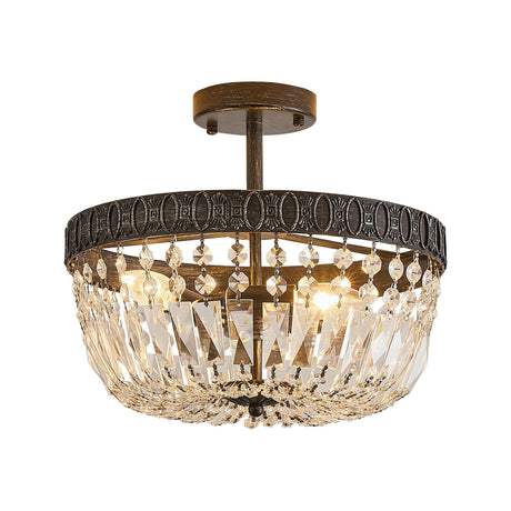 3-Light Crystal Drum Chandelier Lighting