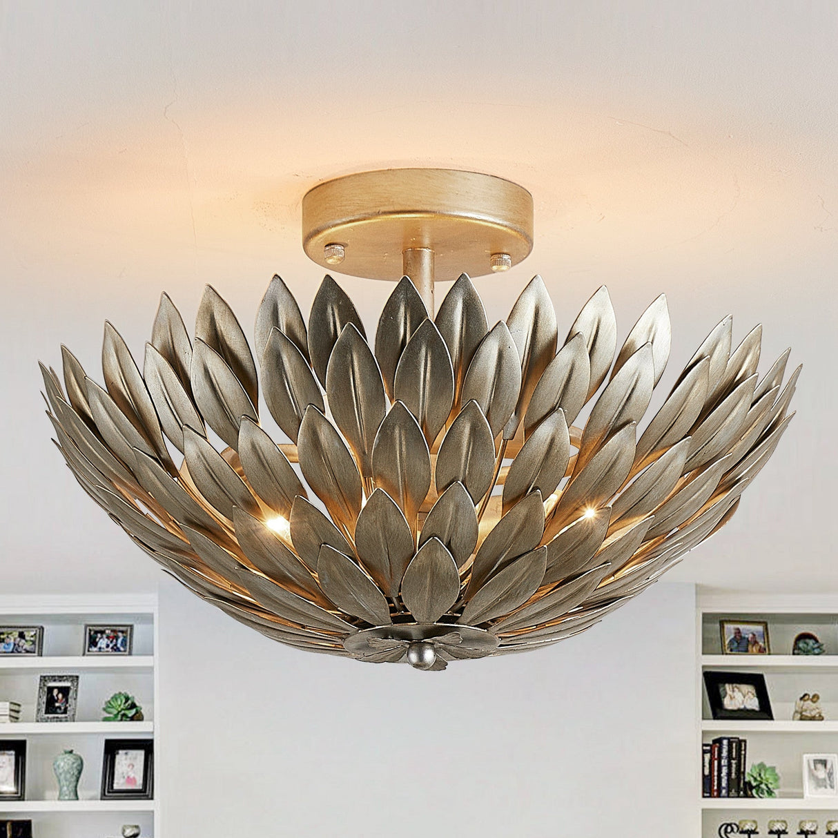 3-Light Modern Semi-Flush Mount LED Ceiling Lighting