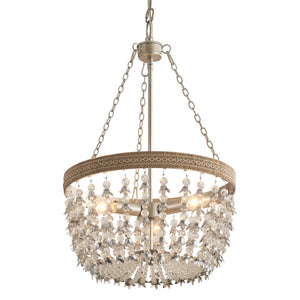 3-light Modern Crystal Chandelier with Hemp Rope