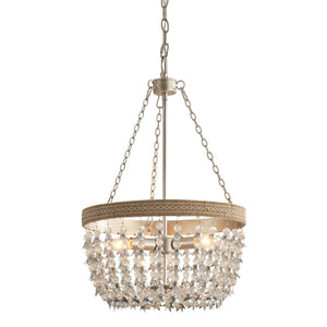 3-light Modern Crystal Chandelier with Hemp Rope