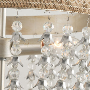 3-light Modern Crystal Chandelier with Hemp Rope