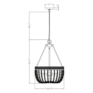 3-light Modern Crystal Chandelier with Hemp Rope