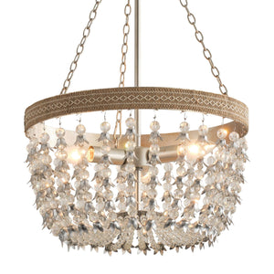 3-light Modern Crystal Chandelier with Hemp Rope