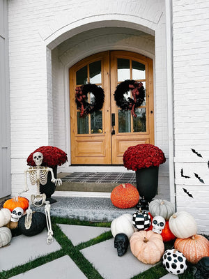 30" Halloween Raven Feather Wreath"