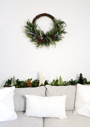 30” Pine and Pinecone Artificial Christmas Wreath on Twig Ring