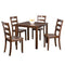 30"H Solid Rubberwood 5-Piece Dining Table Set with Slat Back Chairs