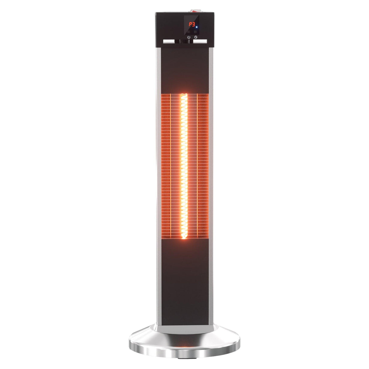 32"H Portable Vertical Infrared Heater 1500W Electric Stander with Remote Control, Tip-over Switch, LED Display 24h Timer