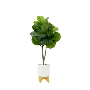 33” Artificial Fiddle Fig with Stand Planter