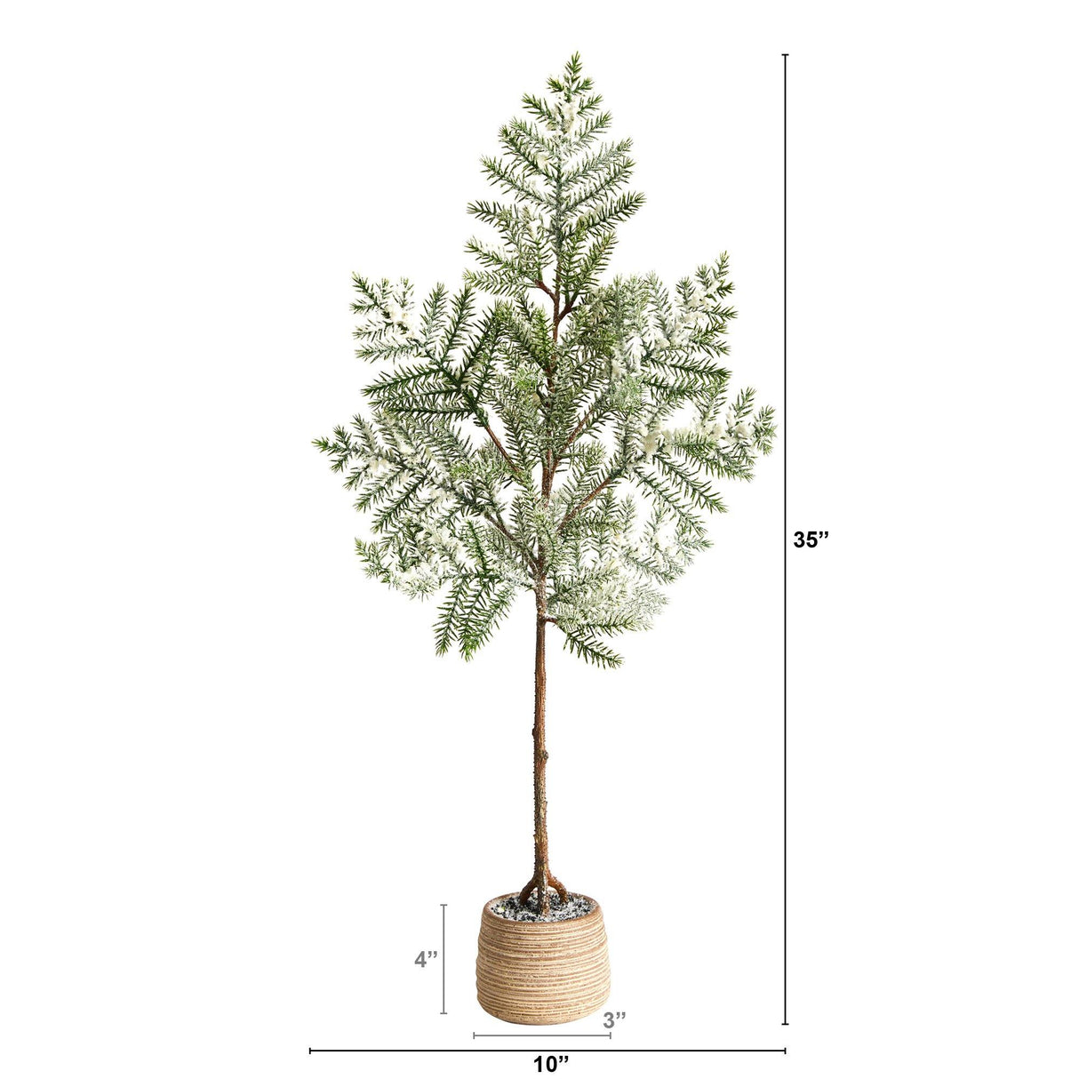 35'' Frosted Pine Artificial Christmas Tree in Decorative Planter