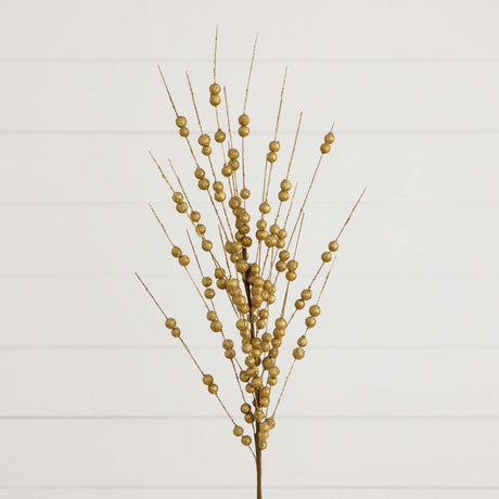 36" Artificial Gold Berry Stem - Set of 3