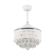 36" Bangaiore Modern Downrod Mount Crystal Ceiling Fan with Lighting and Remote Control