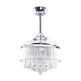 36" Bangaiore Modern Downrod Mount Crystal Ceiling Fan with Lighting and Remote Control