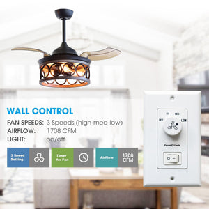 36" Mirelle Farmhouse Downrod Mount Ceiling Fan with Lighting and Remote Control