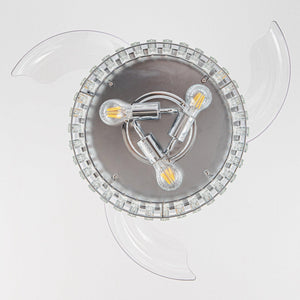 36" Prayag Modern Downrod Mount Crystal Ceiling Fan with Lighting and Remote Control