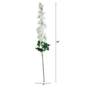 39" Artificial Delphinium Flower Stems- Set of 3